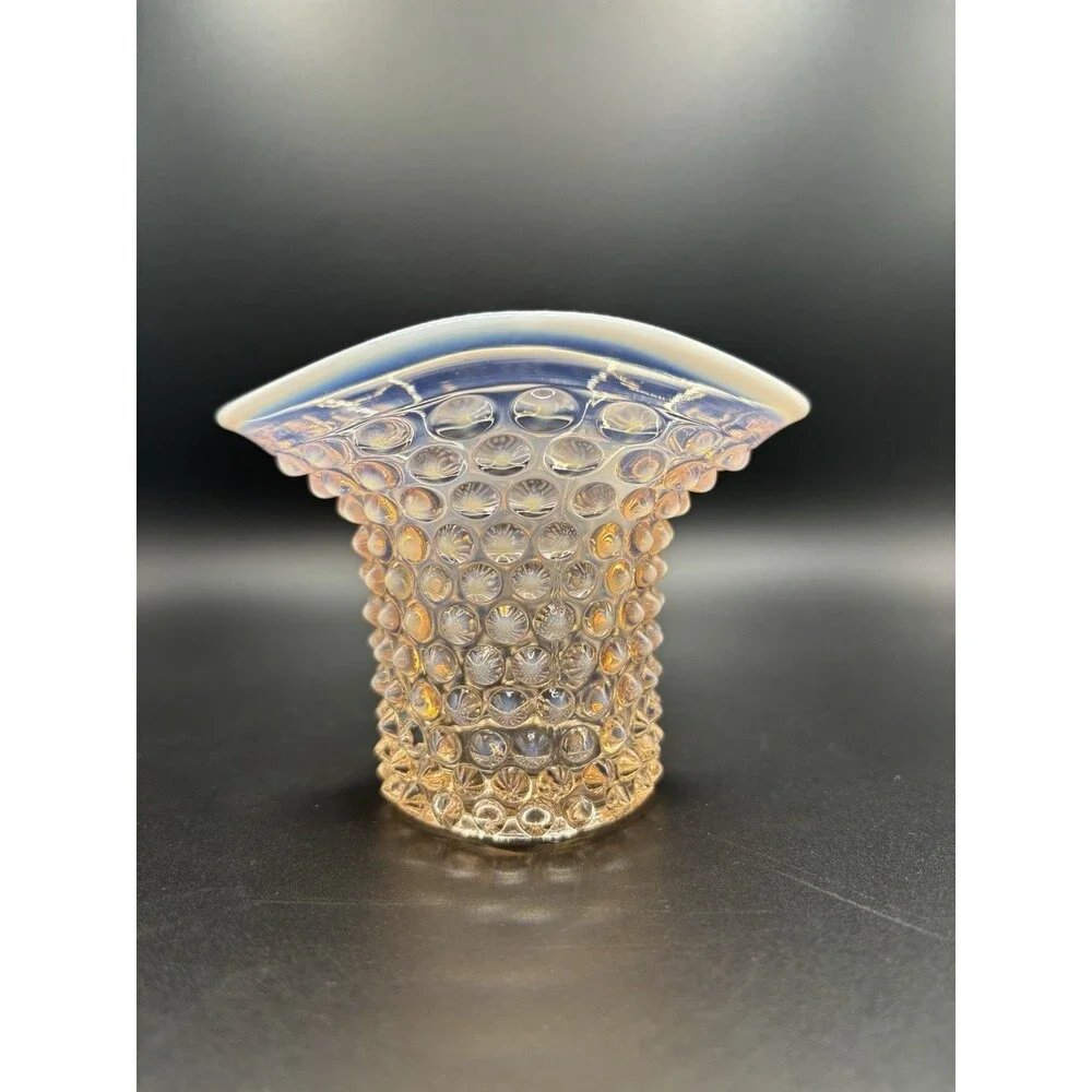 Duncan & Miller Hobnail Pink Opalescent Vase 4 3/8